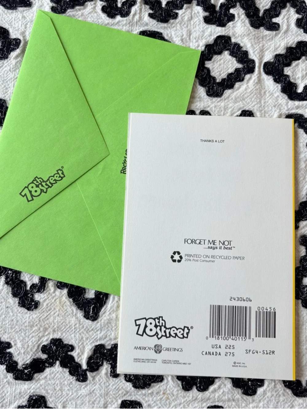Vintage Unused American Greetings Tiger Thanks for the Hospitality' Card